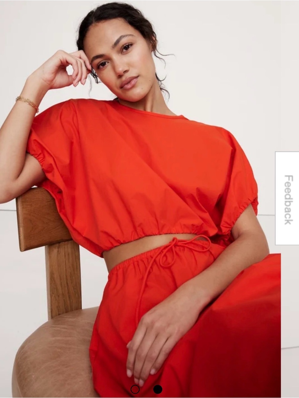 Banana Republic Bright Red Cropped Dolman Top